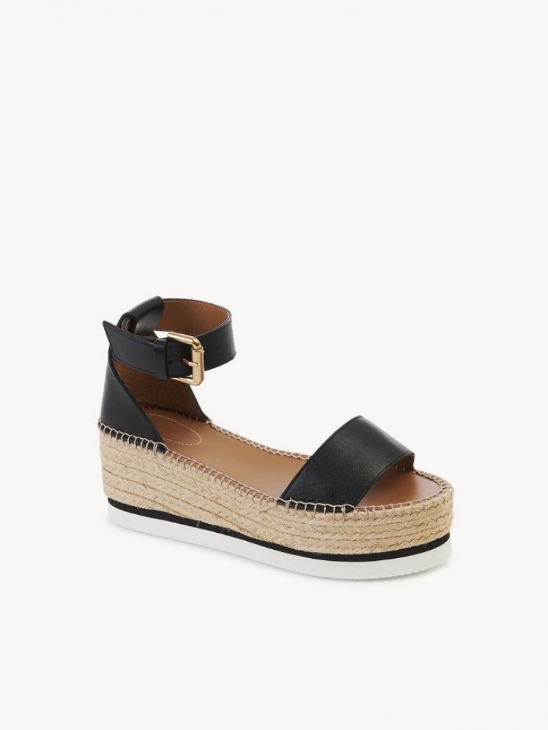 Chloe Glyn Espadrilles Sandalen Zwart | CHE-SR14836