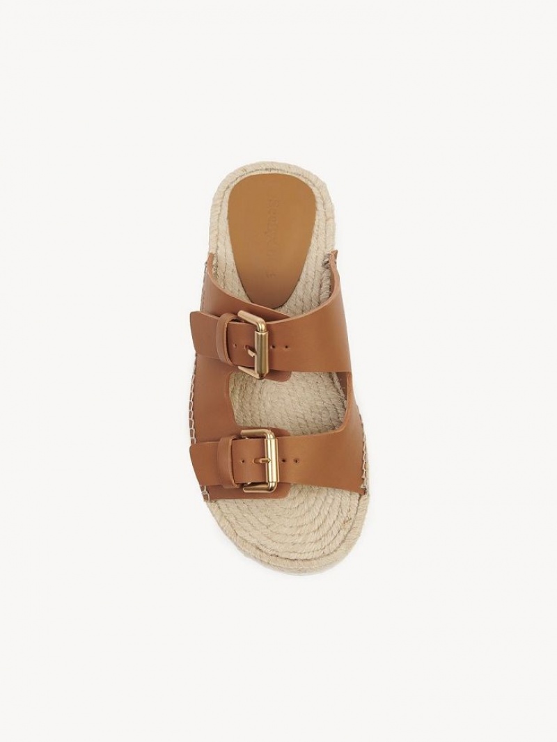 Chloe Glyn Platform Espadrilles Sandalen Bruin | CHE-SR14832