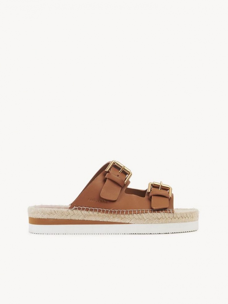 Chloe Glyn Platform Espadrilles Sandalen Bruin | CHE-SR14832