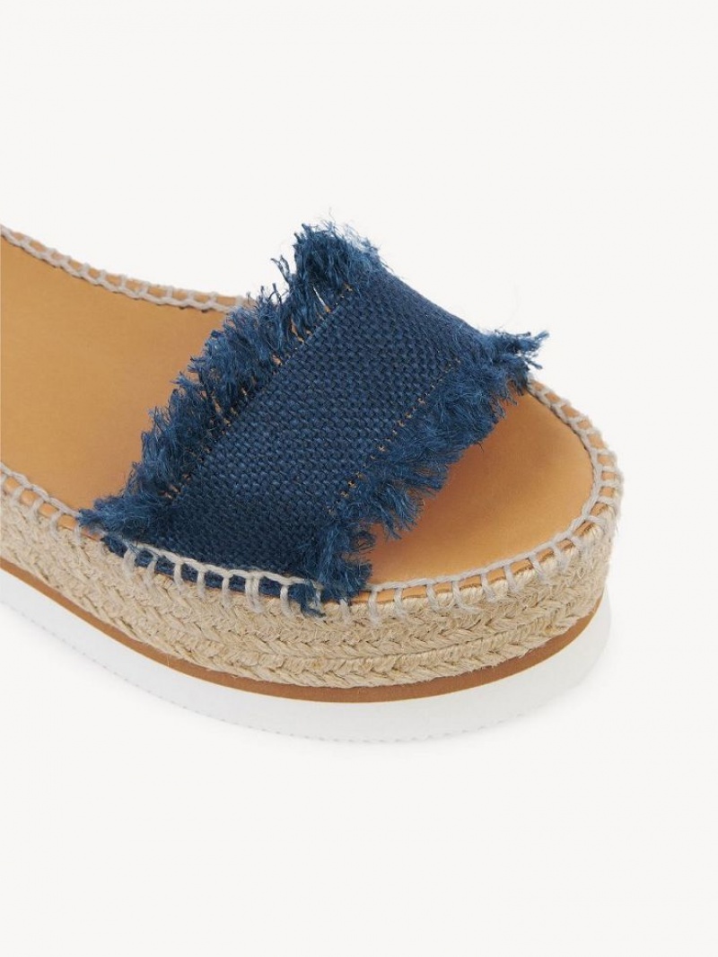 Chloe Glyn Platform Sandalen Diepblauw | CHE-SR14825