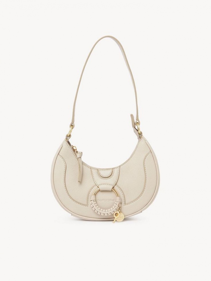 Chloe Hana Half Moon Schoudertassen Beige | CHE-SR14662
