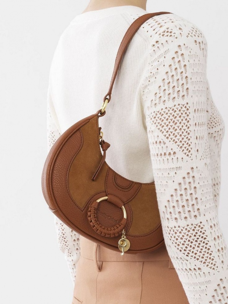 Chloe Hana Half Moon Schoudertassen Bruin | CHE-SR14659