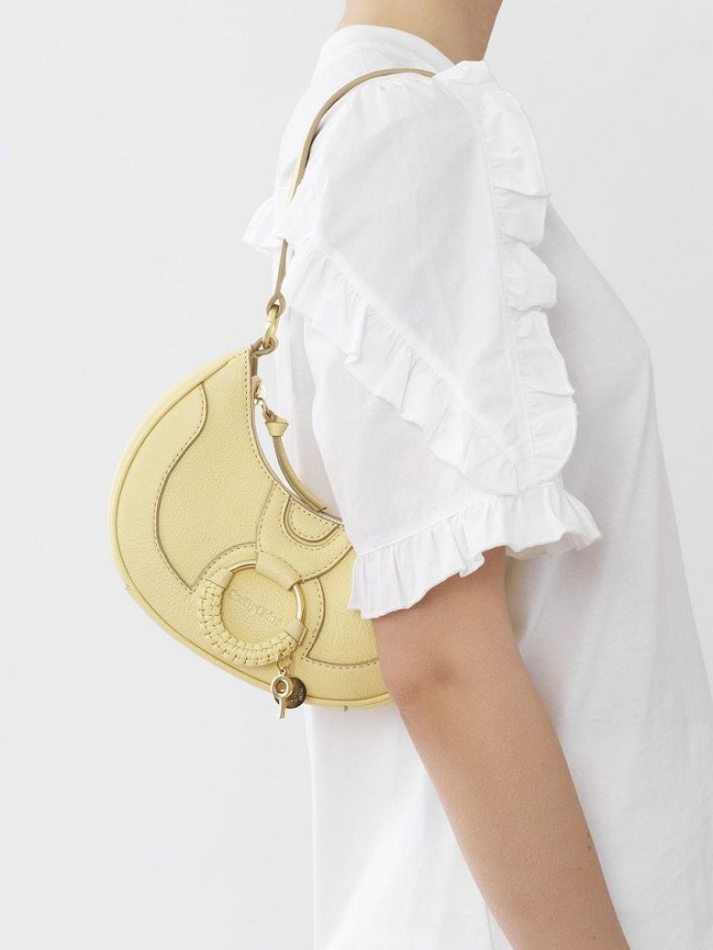 Chloe Hana Half Moon Schoudertassen Geel | CHE-SR14661