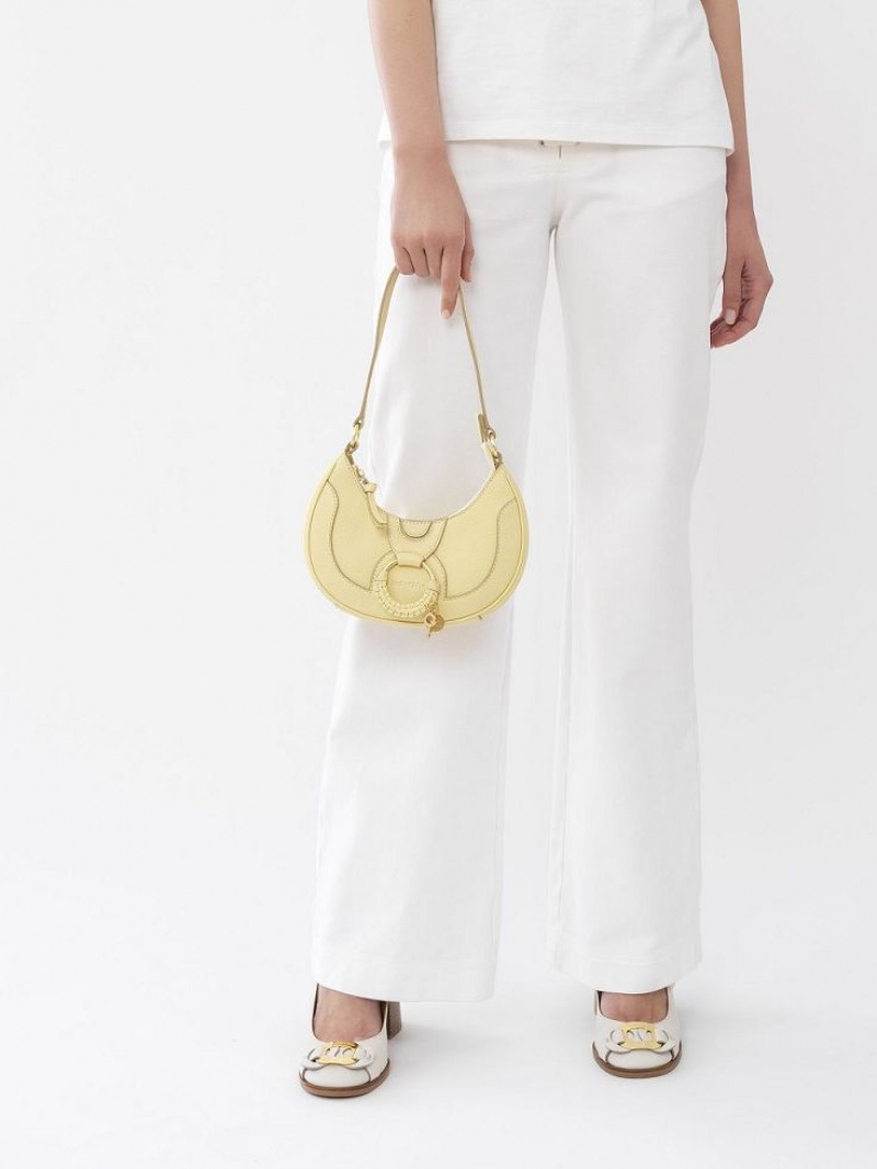 Chloe Hana Half Moon Schoudertassen Geel | CHE-SR14661