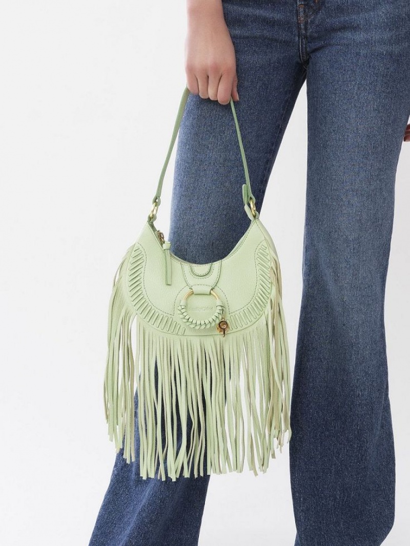 Chloe Hana Half Moon Schoudertassen Groen | CHE-SR14660