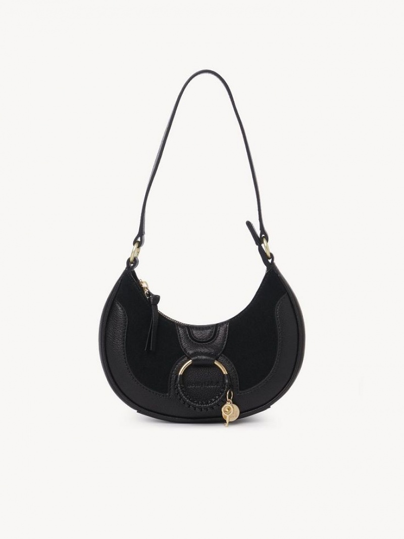 Chloe Hana Half Moon Schoudertassen Zwart | CHE-SR14623