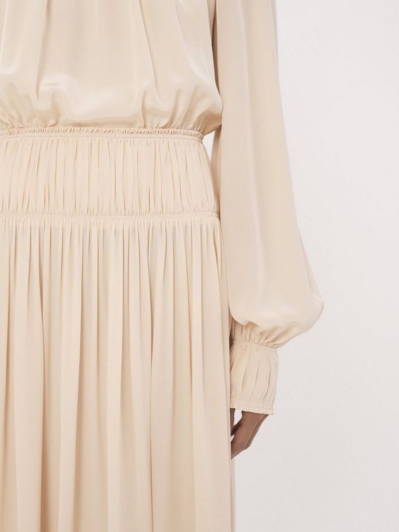 Chloe High-neck Flare Jurk Roze | CHE-SR13854
