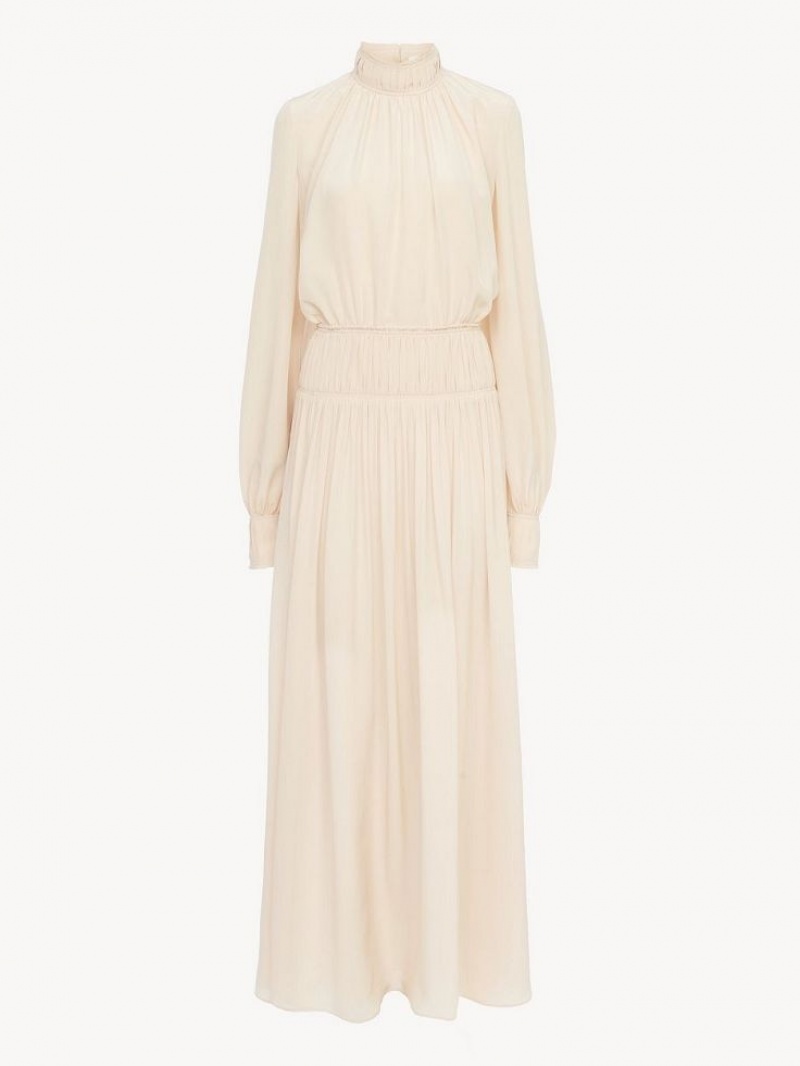 Chloe High-neck Flare Jurk Roze | CHE-SR13854