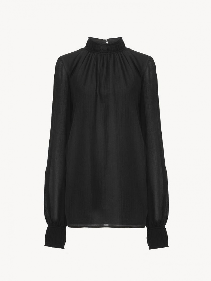 Chloe High-neck Tunic Topjes Zwart | CHE-SR13916