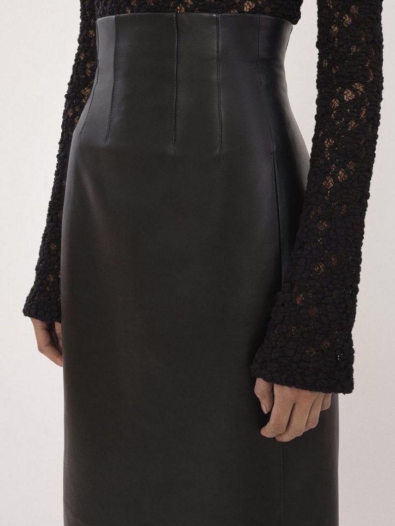 Chloe High-waisted Midi Rokken Zwart | CHE-SR14089