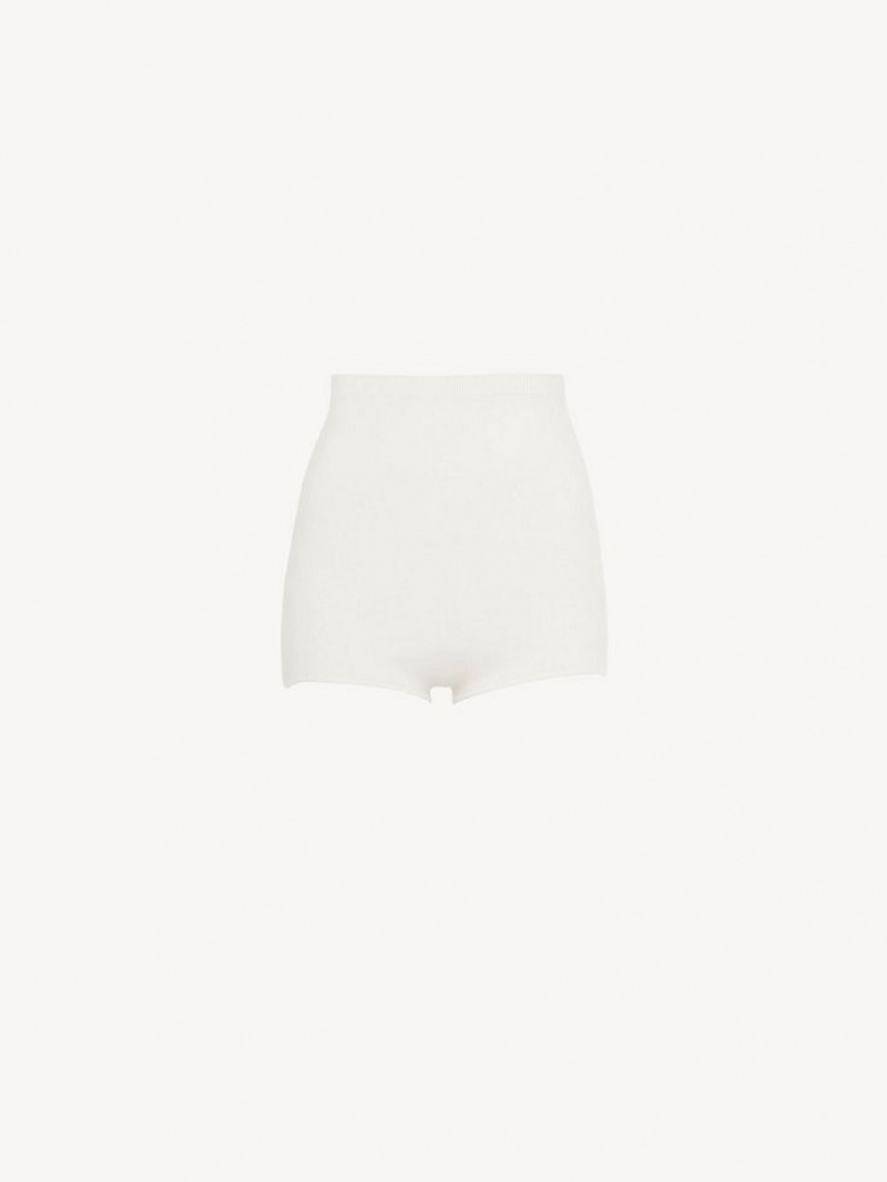 Chloe High-waisted Mini Shorts Gebreide Kleding Wit | CHE-SR13923