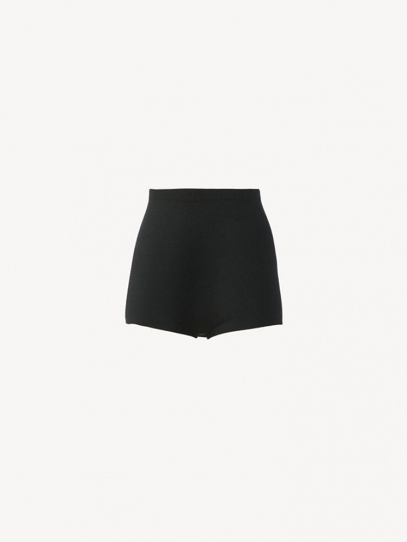 Chloe High-waisted Mini Shorts Gebreide Kleding Zwart | CHE-SR13924