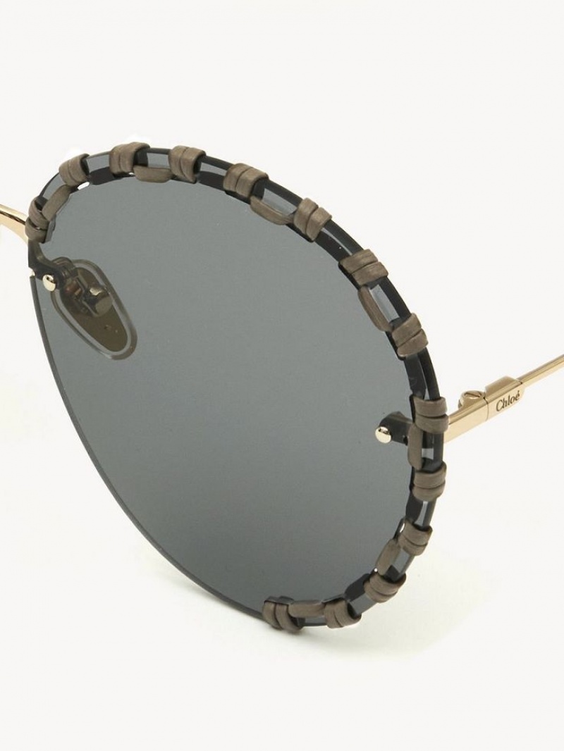 Chloe Idora Zonnebril Goud Bruin | CHE-SR14507