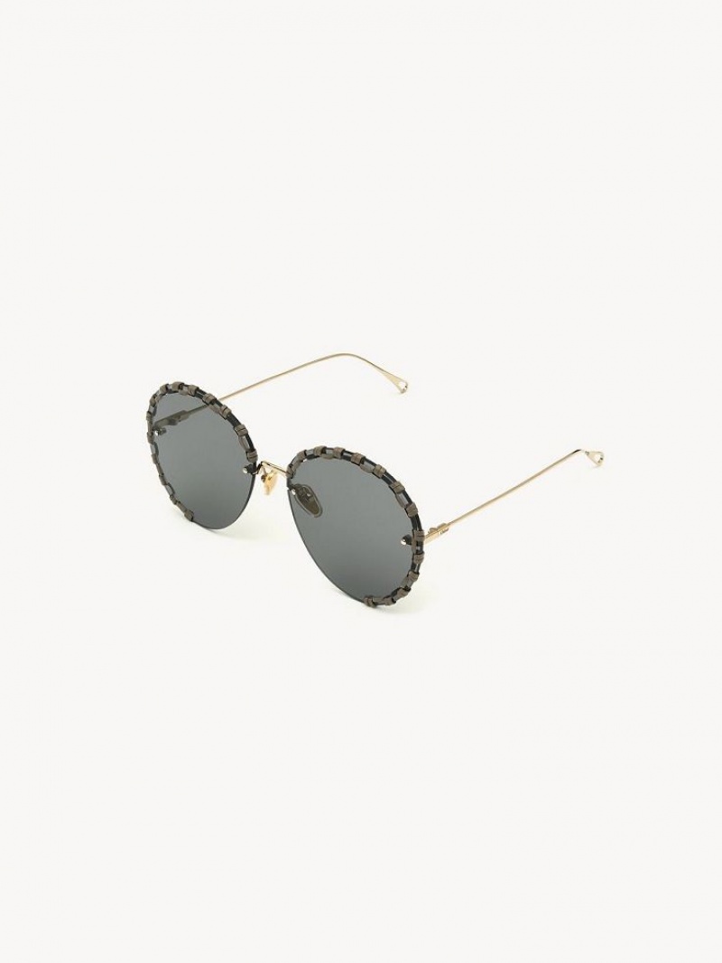 Chloe Idora Zonnebril Goud Bruin | CHE-SR14507