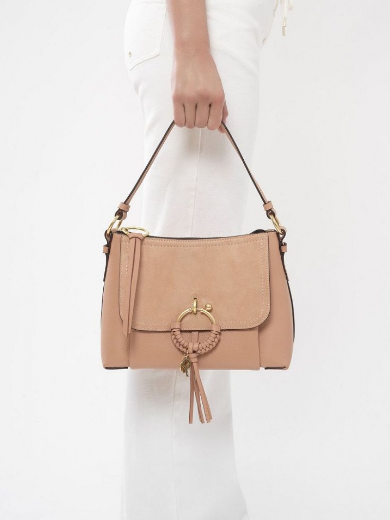 Chloe Joan Small Schoudertassen Koffie Roze | CHE-SR14697