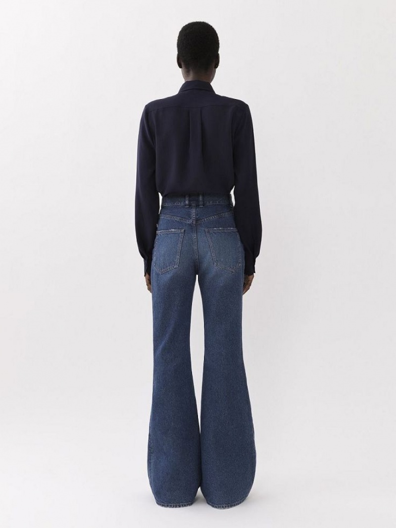 Chloe Klassieke Blouse Donkerblauw | CHE-SR13889