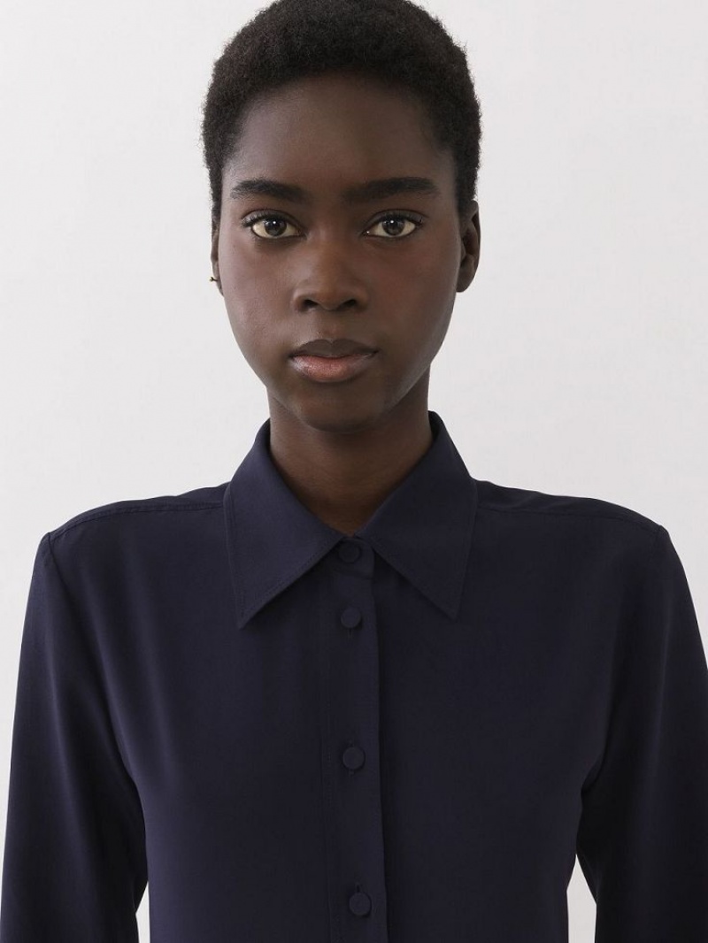 Chloe Klassieke Blouse Donkerblauw | CHE-SR13889
