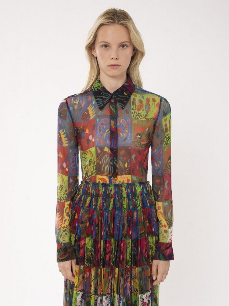 Chloe Klassieke Slim Blouse Gekleurd | CHE-SR13901
