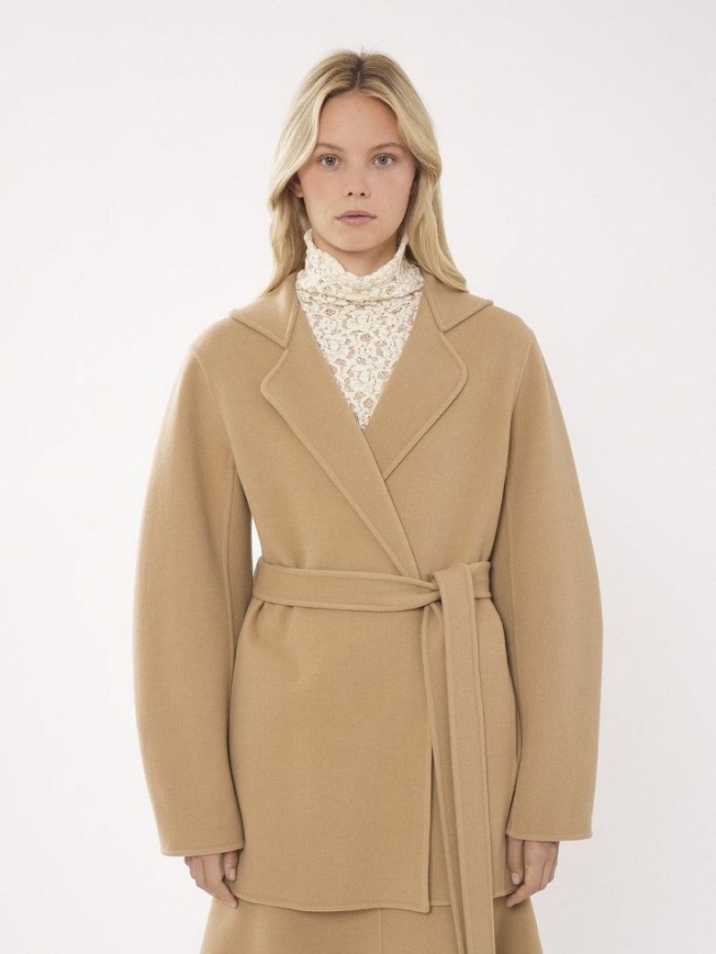 Chloe Kort Belted Jassen Beige | CHE-SR13824