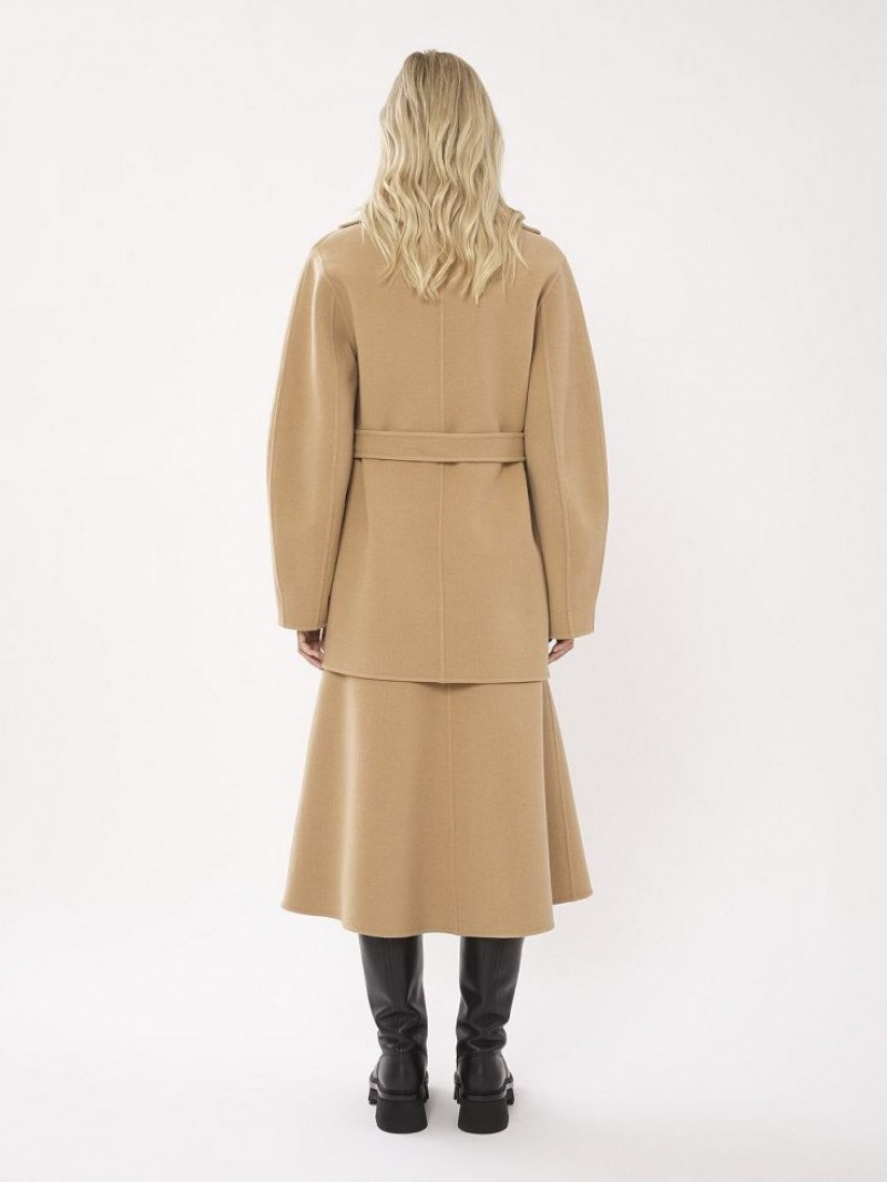 Chloe Kort Belted Jassen Beige | CHE-SR13824