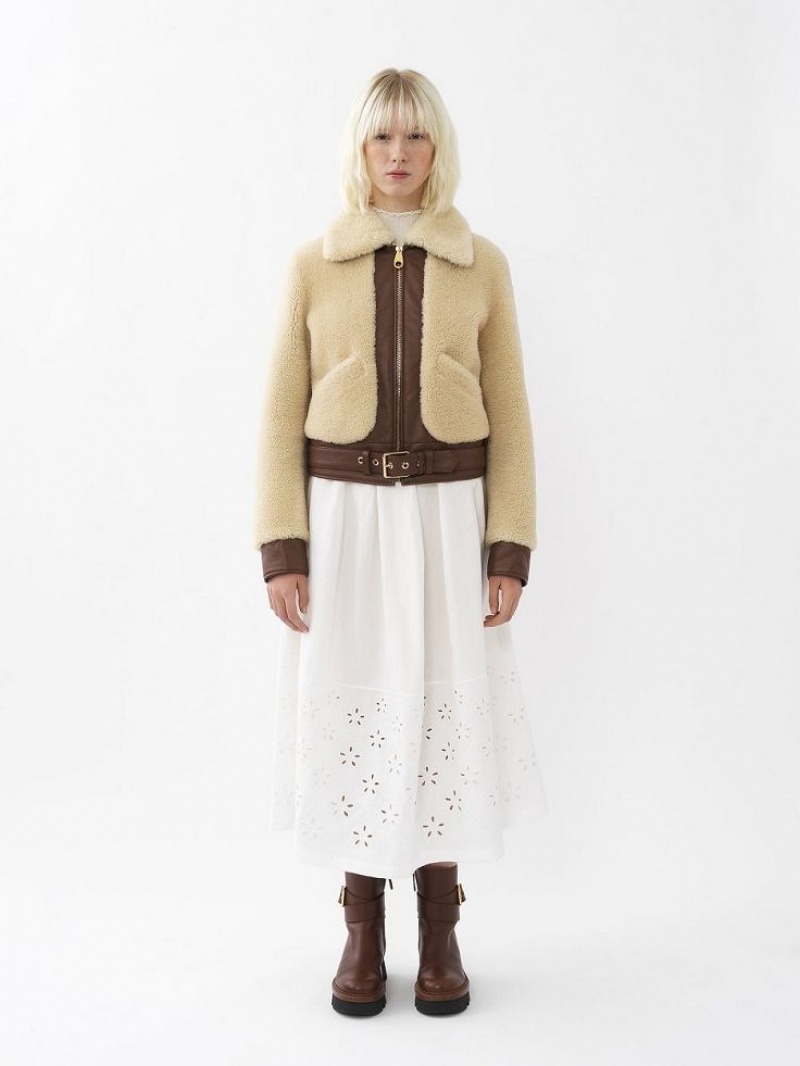 Chloe Kort Blouson Jassen Wit | CHE-SR13801