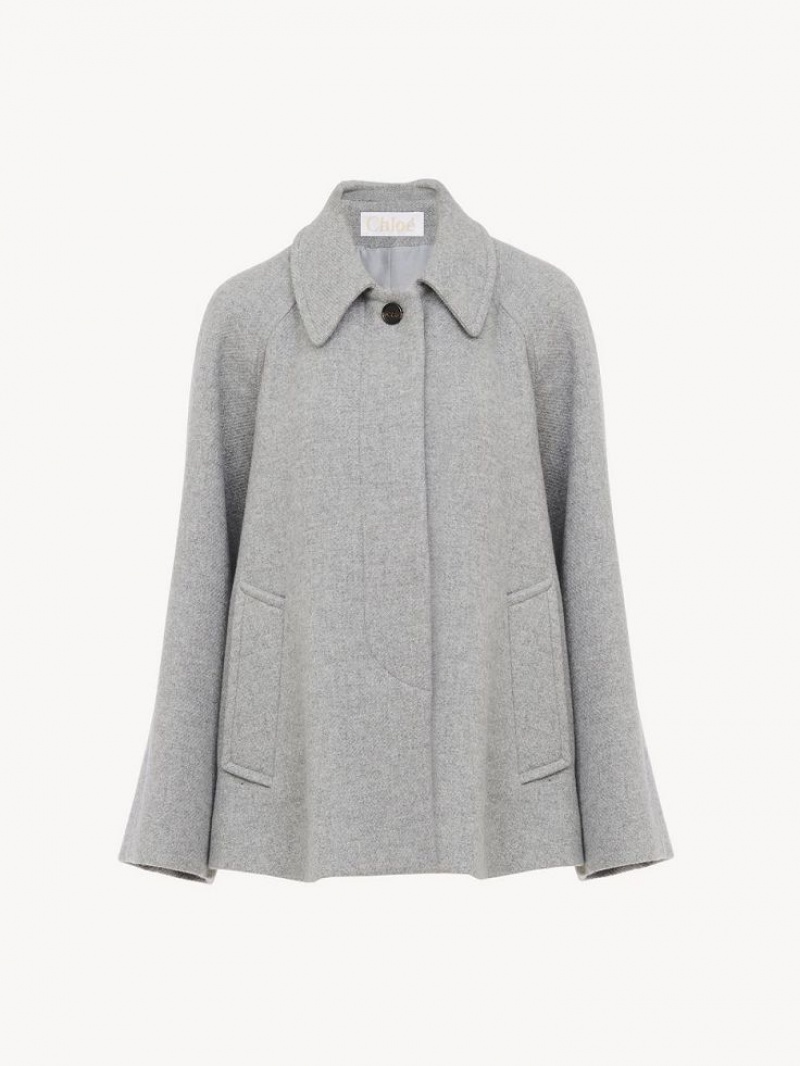 Chloe Kort Cape Jassen Grijs | CHE-SR13804