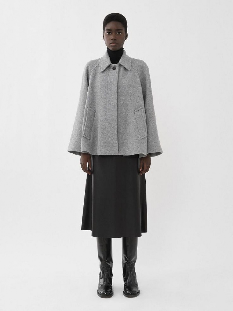 Chloe Kort Cape Jassen Grijs | CHE-SR13804