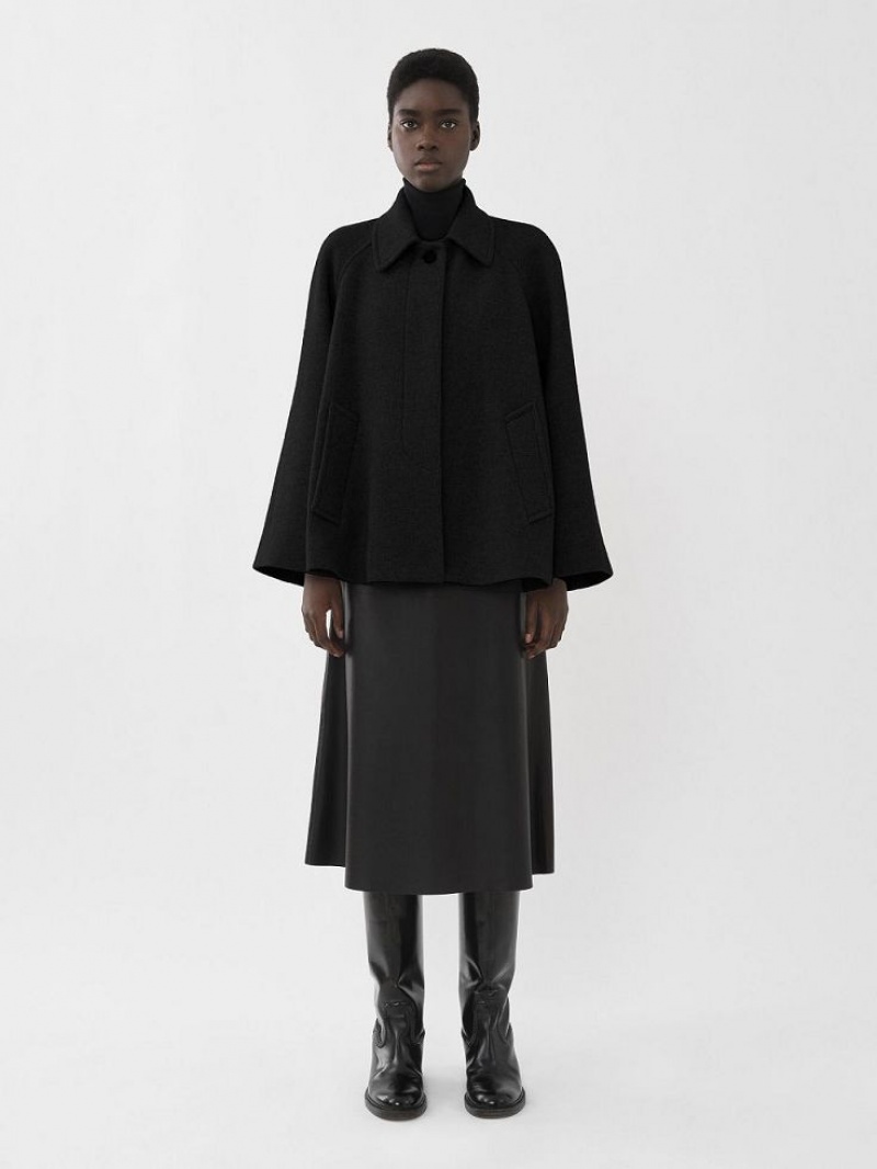 Chloe Kort Cape Jassen Zwart | CHE-SR13808