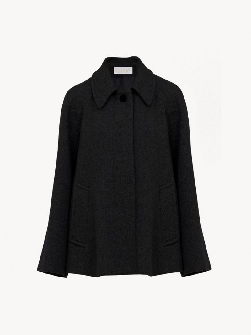 Chloe Kort Cape Jassen Zwart | CHE-SR13808