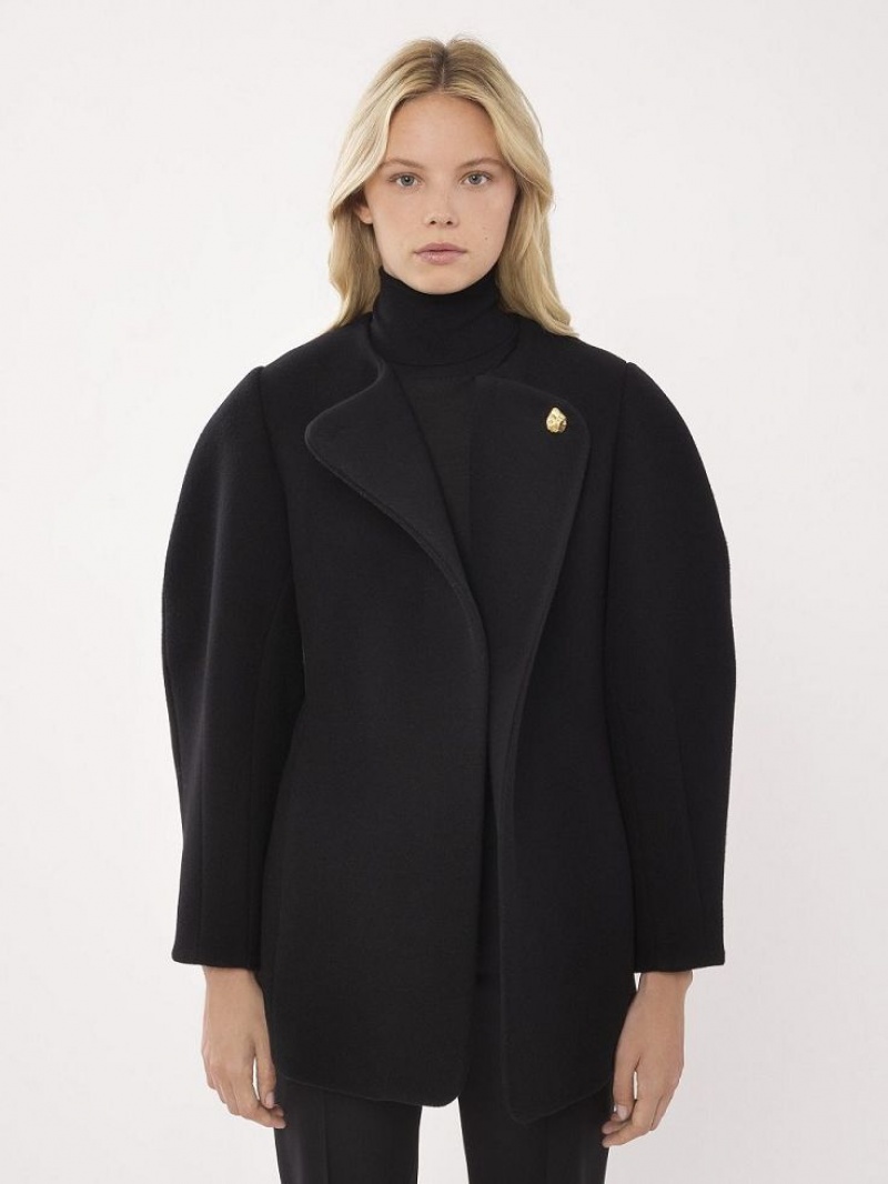 Chloe Kort Wrap Jassen Zwart | CHE-SR13826