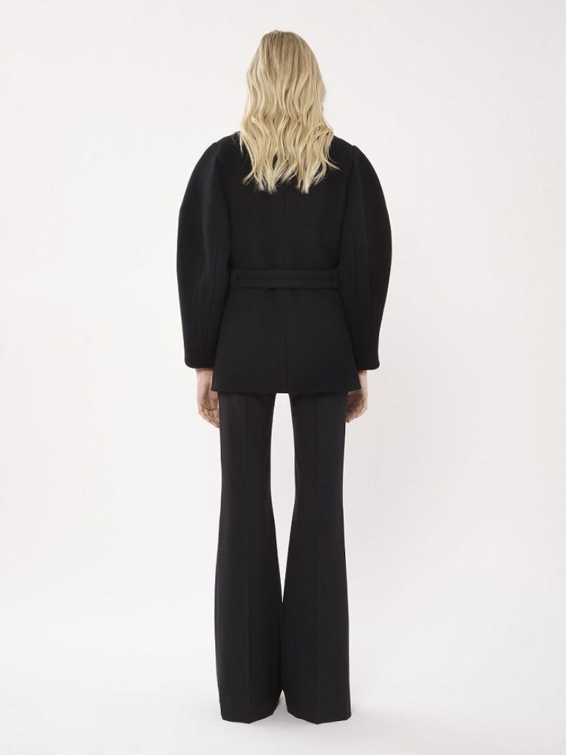 Chloe Kort Wrap Jassen Zwart | CHE-SR13826