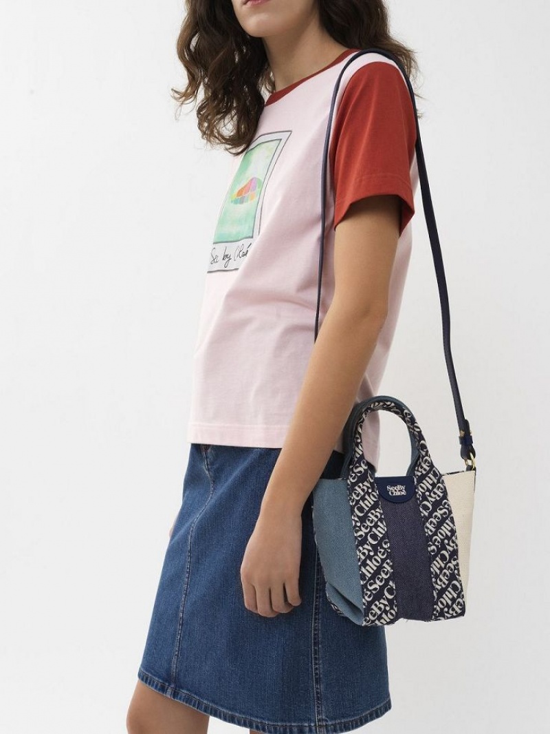 Chloe Laetizia Tote Mini Tassen Koningsblauw Donkerblauw | CHE-SR14766