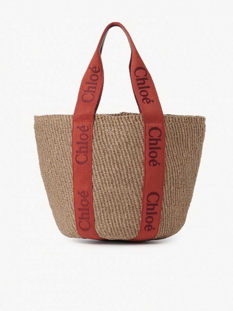 Chloe Large Woody Basket Tote Tassen Oranje Oranje | CHE-SR13298