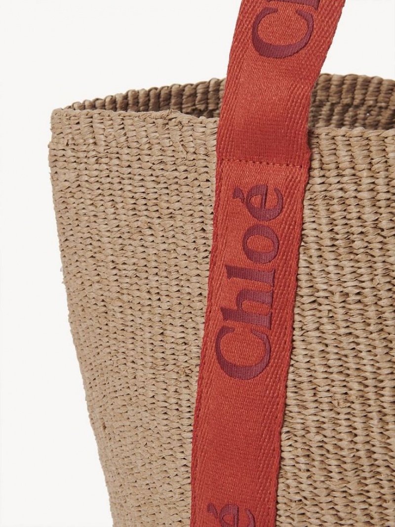 Chloe Large Woody Basket Tote Tassen Oranje Oranje | CHE-SR13298