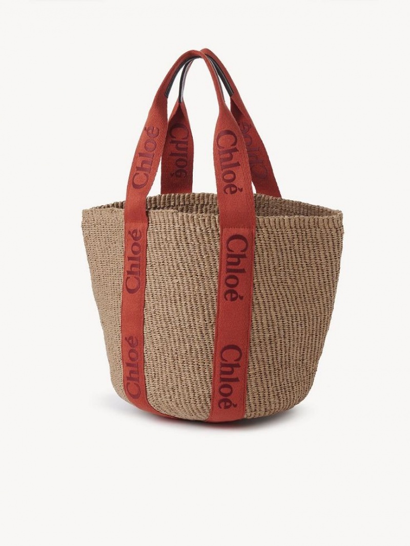 Chloe Large Woody Basket Tote Tassen Oranje Oranje | CHE-SR13298