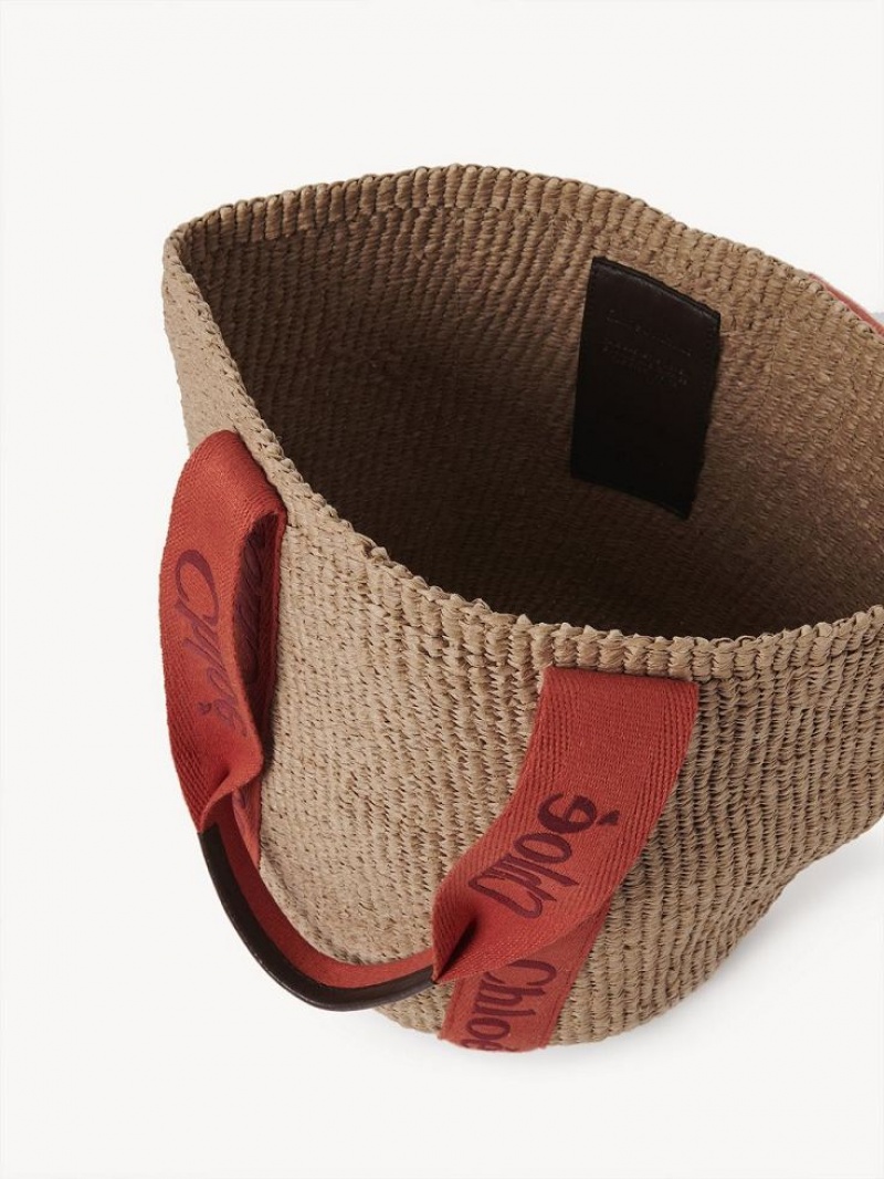 Chloe Large Woody Basket Tote Tassen Oranje Oranje | CHE-SR13298