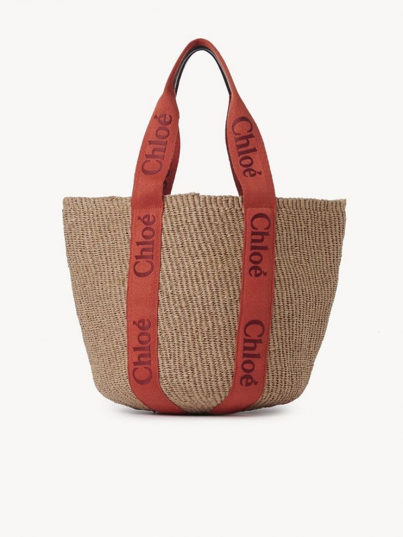 Chloe Large Woody Basket Tote Tassen Oranje Oranje | CHE-SR13298
