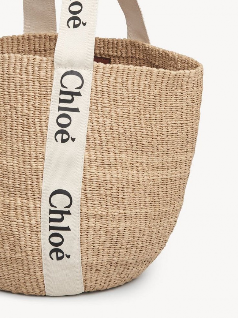 Chloe Large Woody Basket Tote Tassen Wit | CHE-SR13332