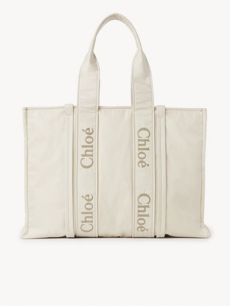 Chloe Large Woody Schoudertassen Wit | CHE-SR13429