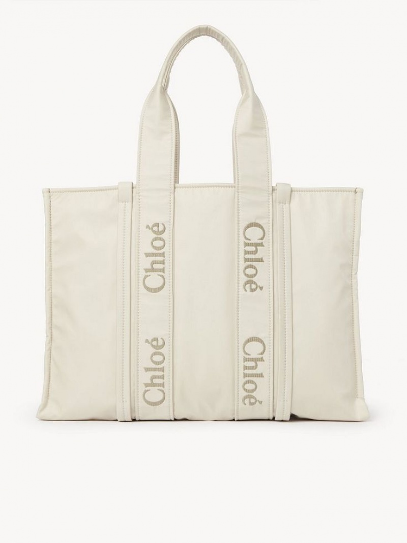 Chloe Large Woody Schoudertassen Wit | CHE-SR13429