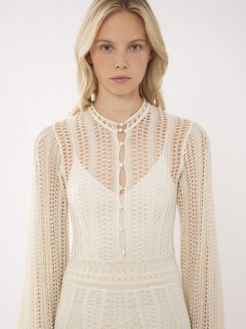 Chloe Long Flare Jurk Wit | CHE-SR13862