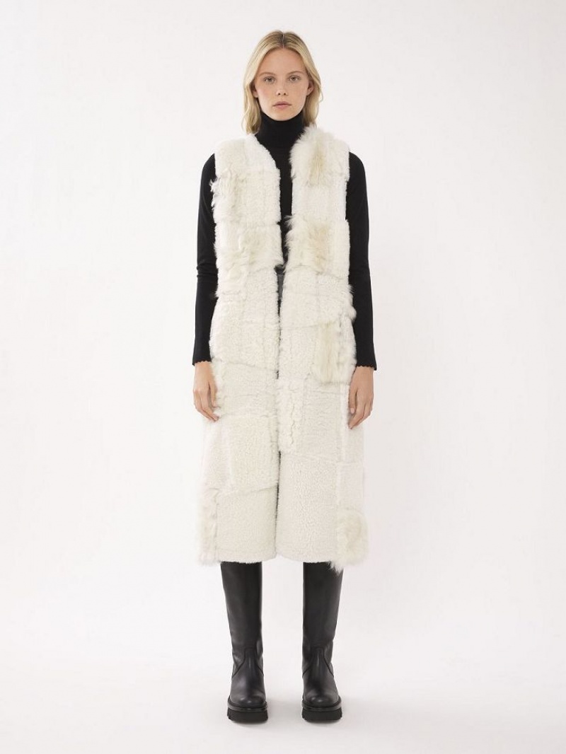 Chloe Long Gilet Jassen Wit | CHE-SR13825