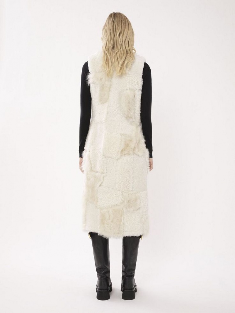 Chloe Long Gilet Jassen Wit | CHE-SR13825