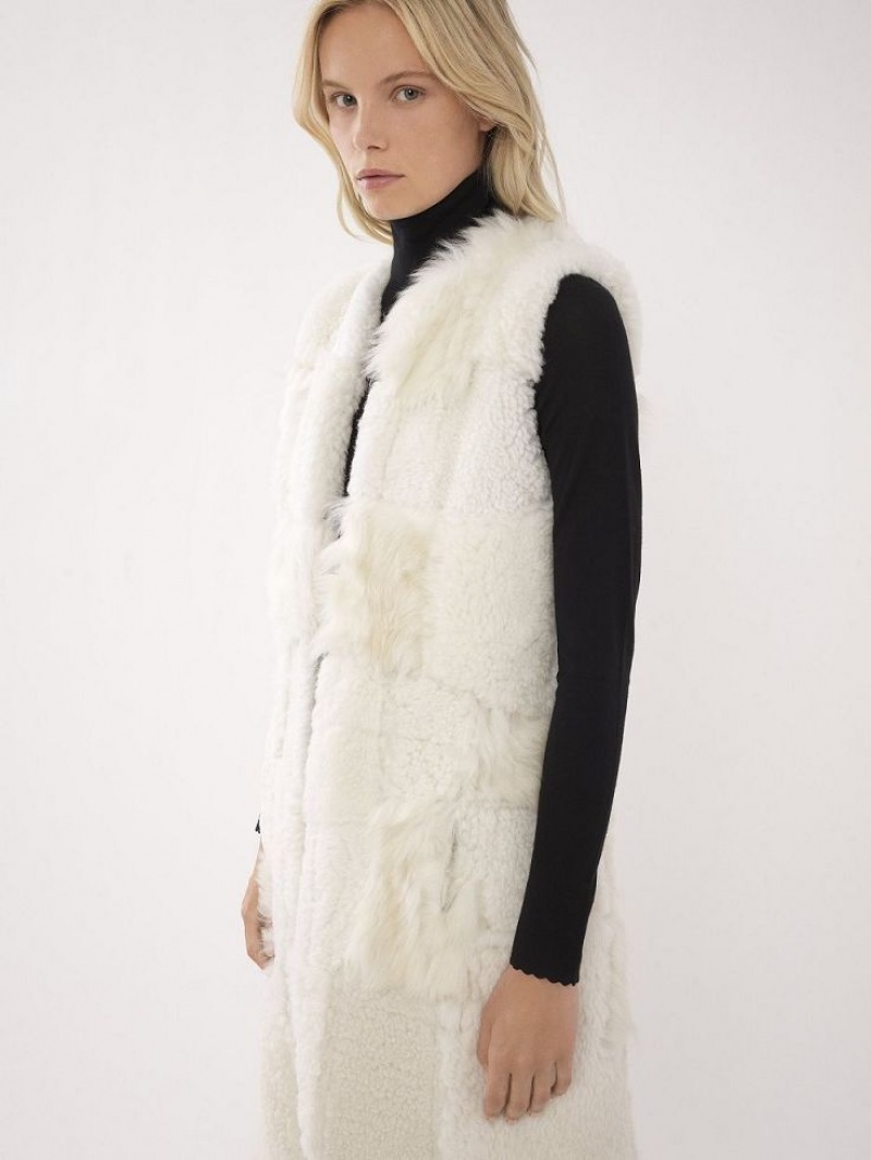 Chloe Long Gilet Jassen Wit | CHE-SR13825