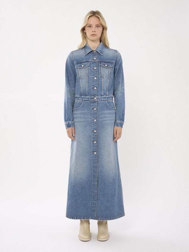 Chloe Long Shirt Jurk Blauw | CHE-SR13866