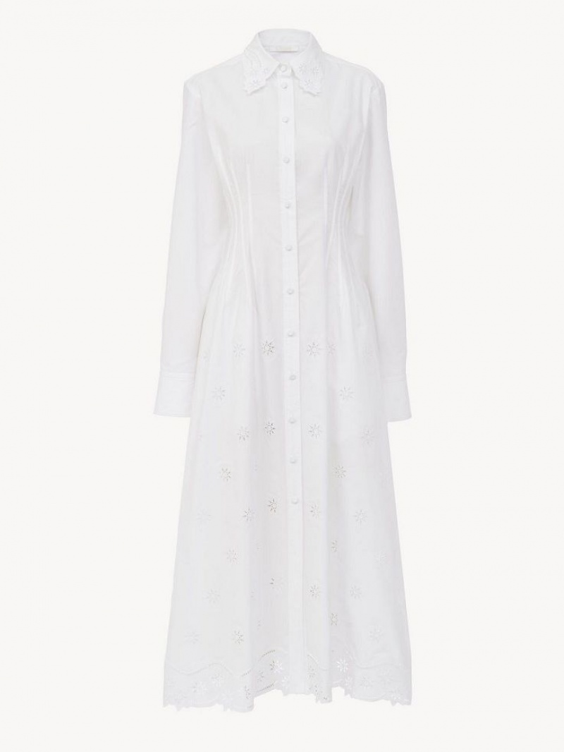 Chloe Long Shirt Jurk Wit | CHE-SR13831