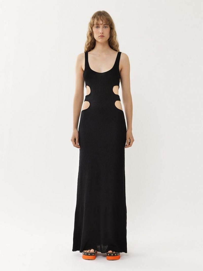 Chloe Long Tank Jurk Zwart | CHE-SR13841