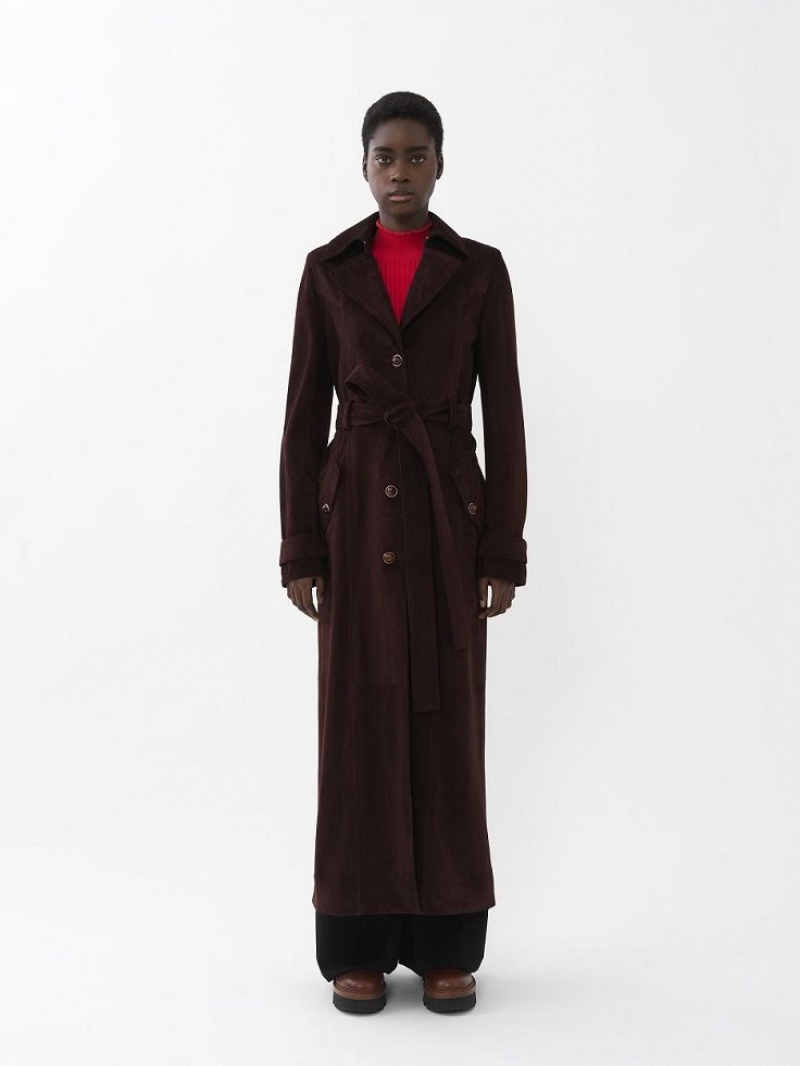Chloe Long Trench Jassen Bruin | CHE-SR13802