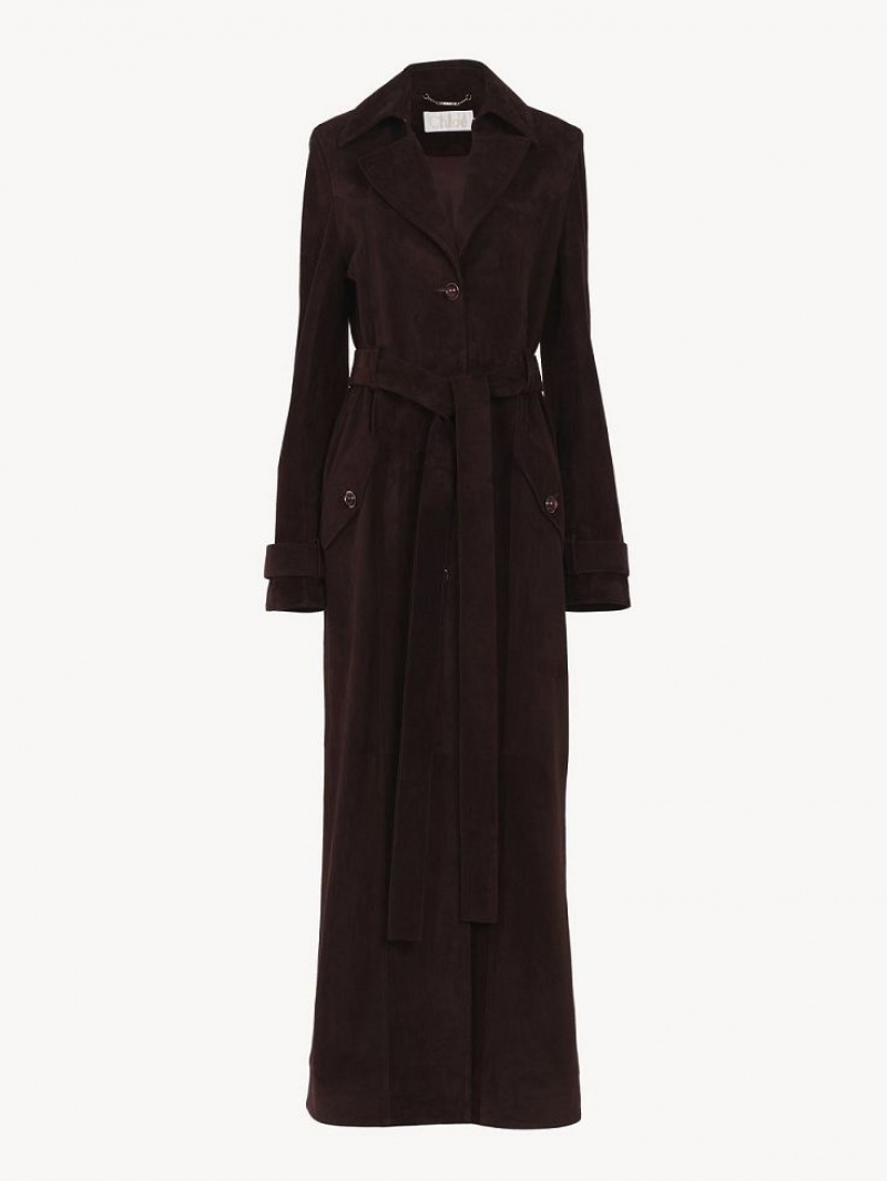 Chloe Long Trench Jassen Bruin | CHE-SR13802