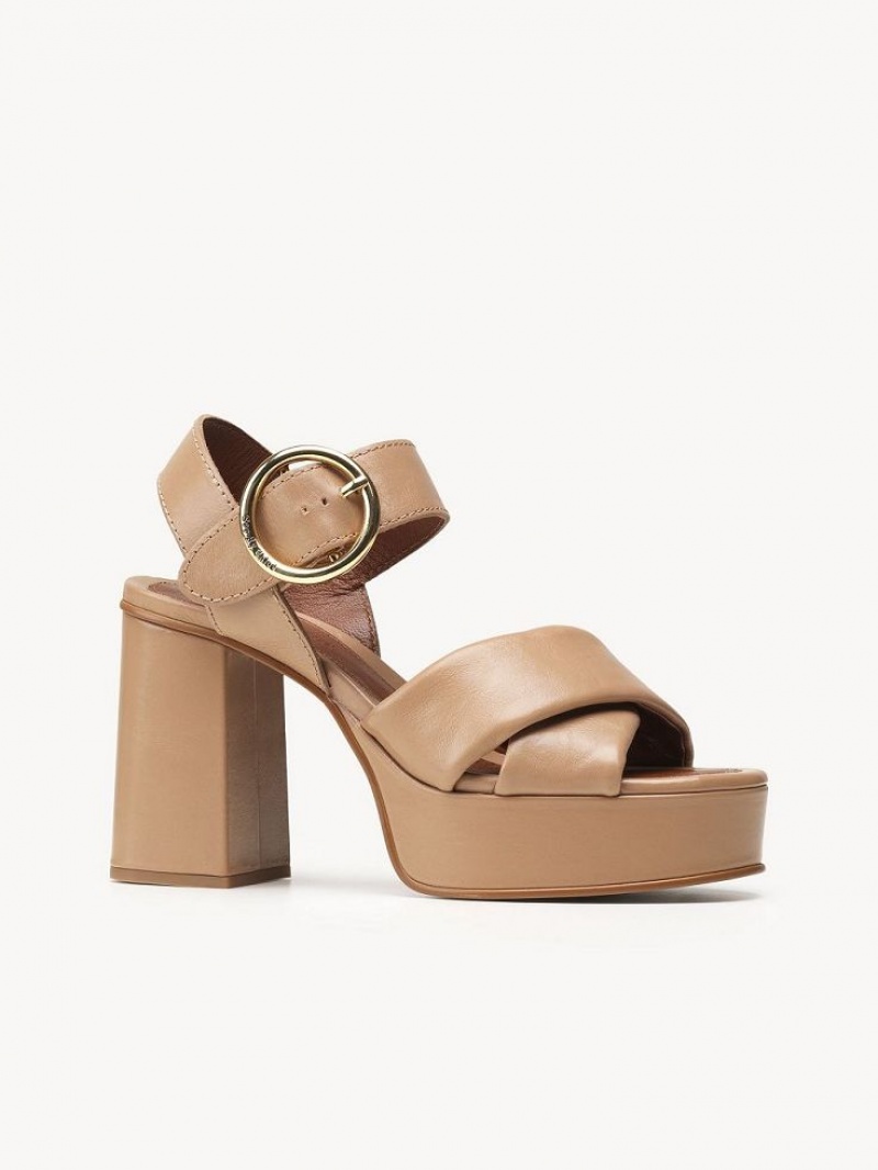 Chloe Lyna High-heel Sandalen Bruin | CHE-SR14840